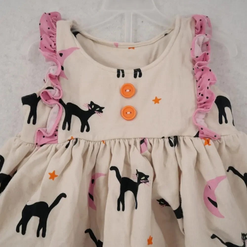 Eleanor Rose Girl's Size 3 Back Cat Halloween 2 Piece Outfit Ruffles Pants & Top